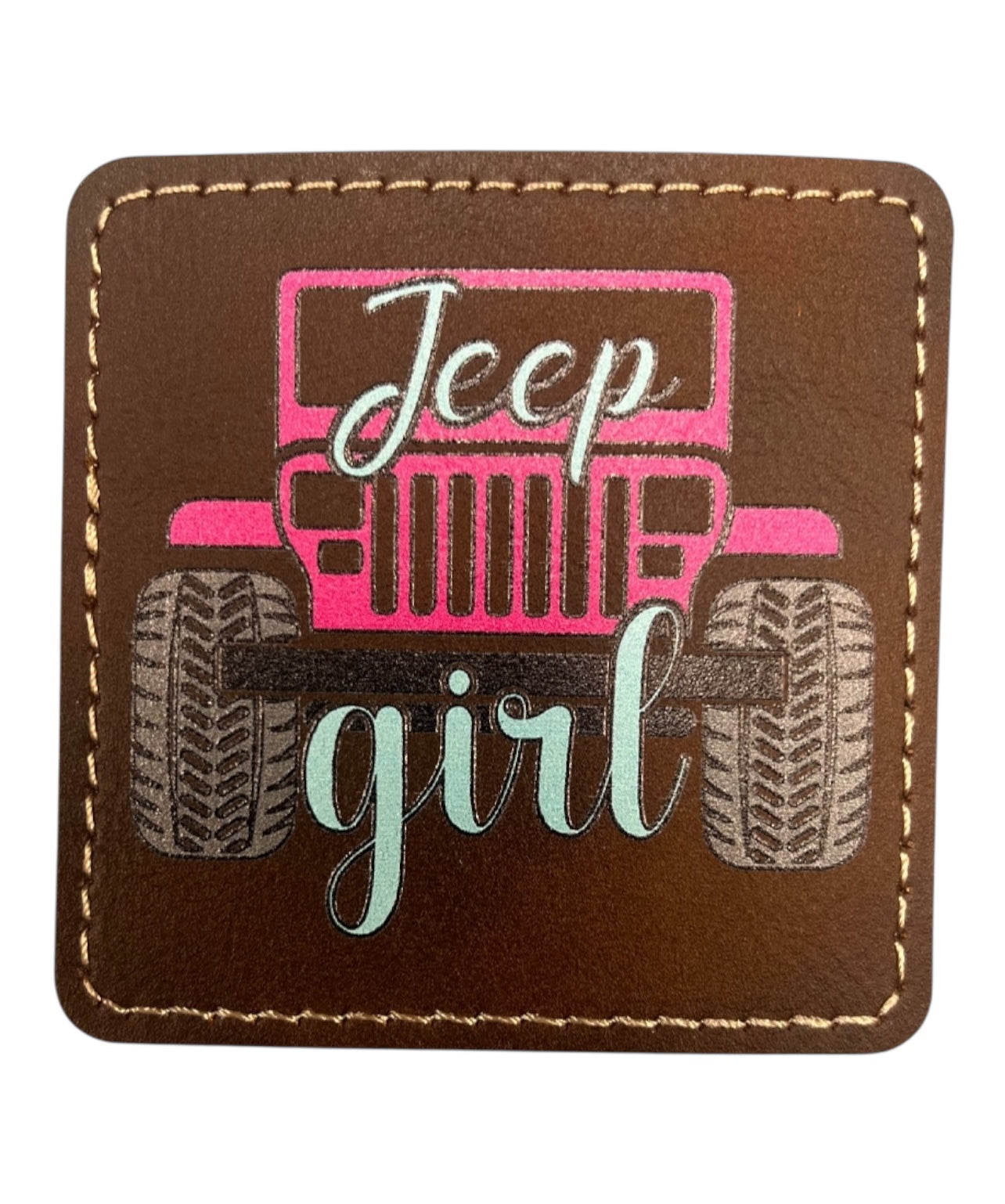 Leatherette j girl Iron on Patch