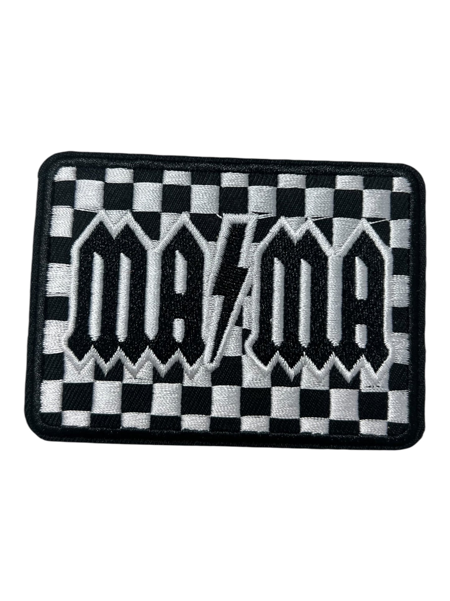 Mama black and white checkered rectangle