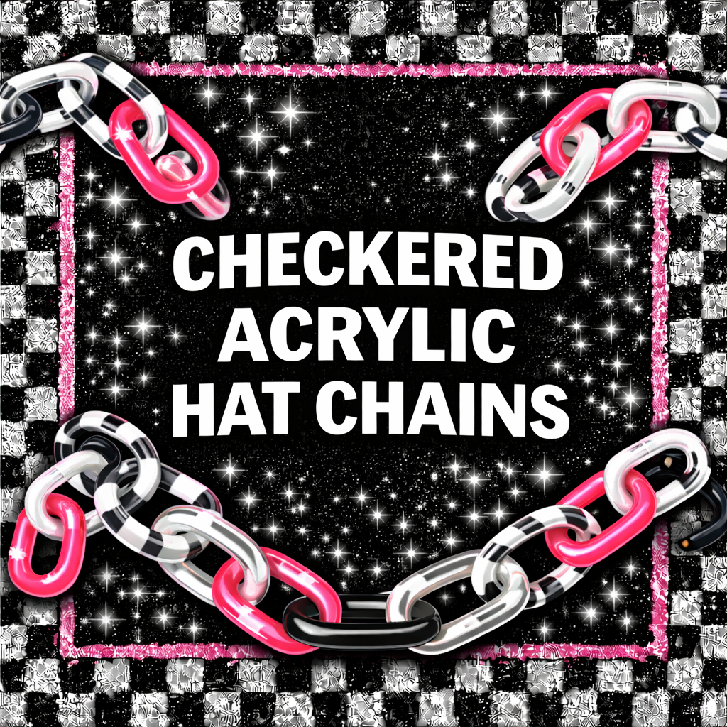 Checkered Acrylic Hat Chains