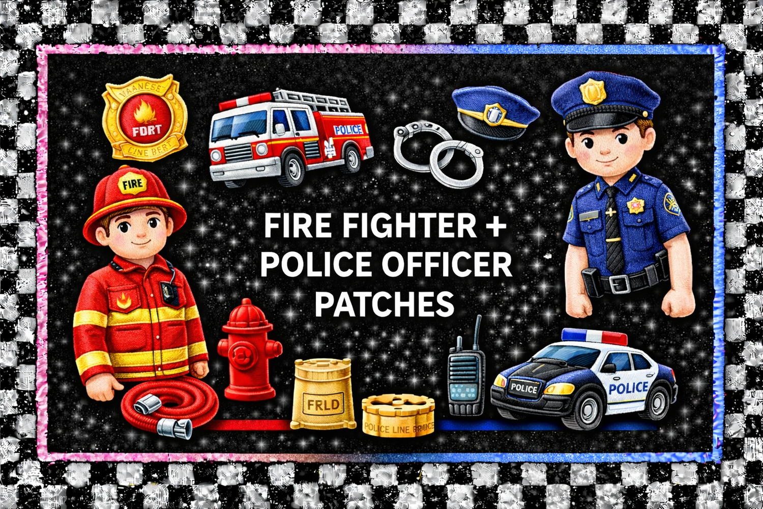 Fire Fighter + Police Officer Patches