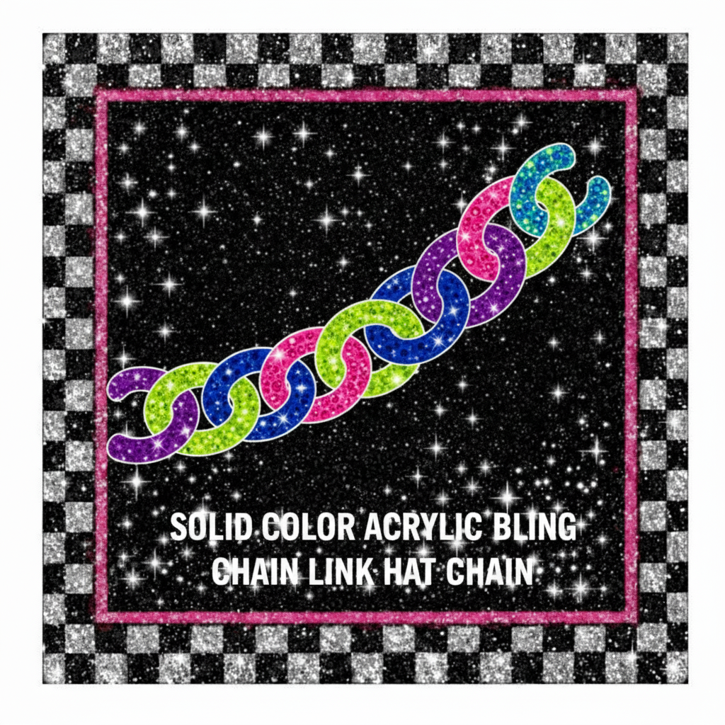 Solid Color Acrylic Bling Chain Link Hat Chain
