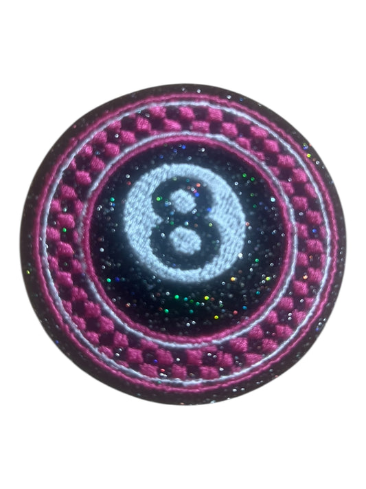 Pink and checkered  8 ball