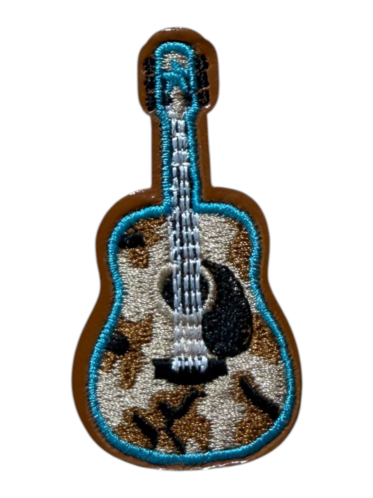 Western guitar design with turquoise outline