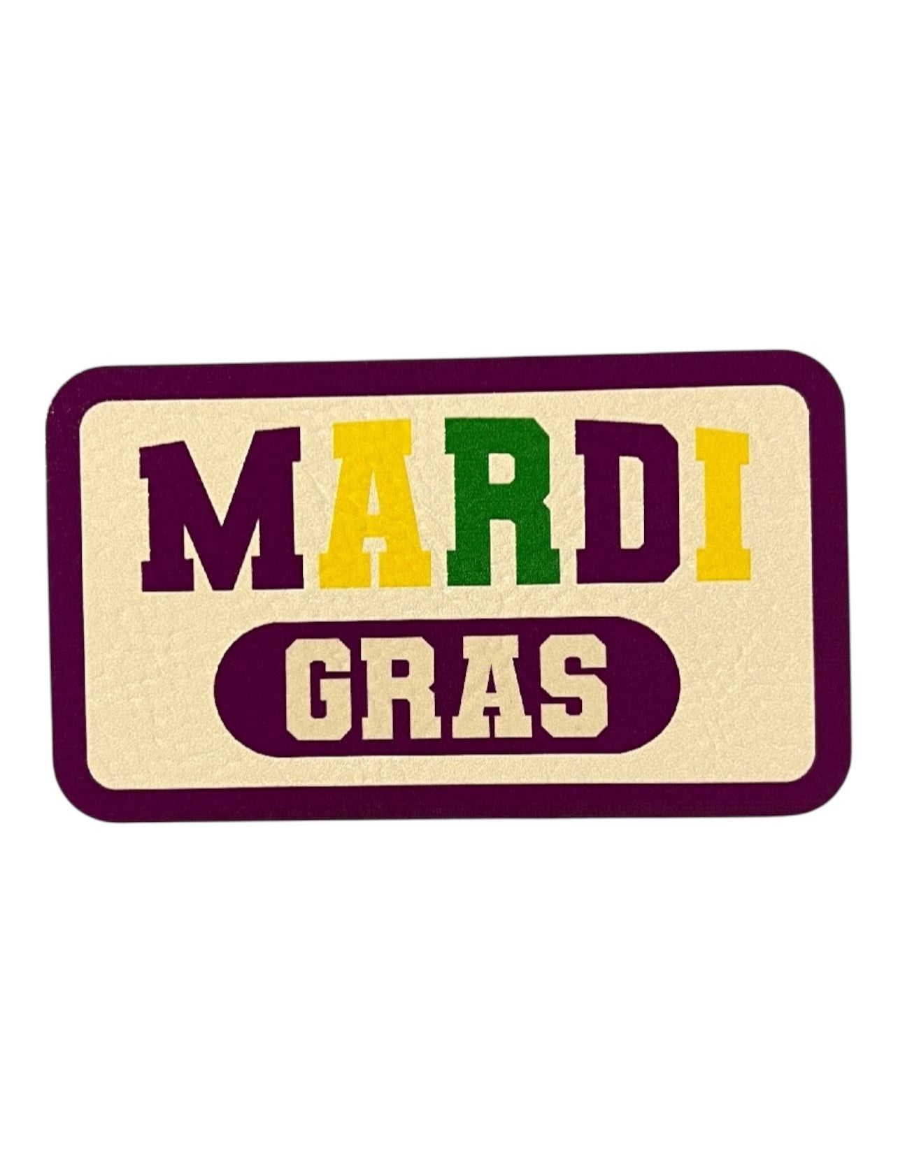 Mardi Gras Leatherette Iron on Patch