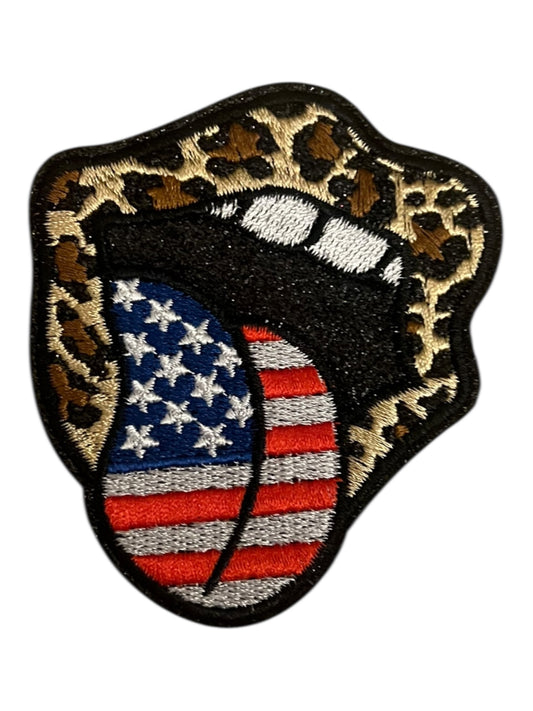 Leopard and USA flag tongue
