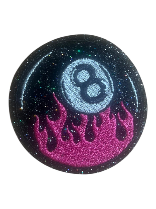 Pink and flamed   8 ball