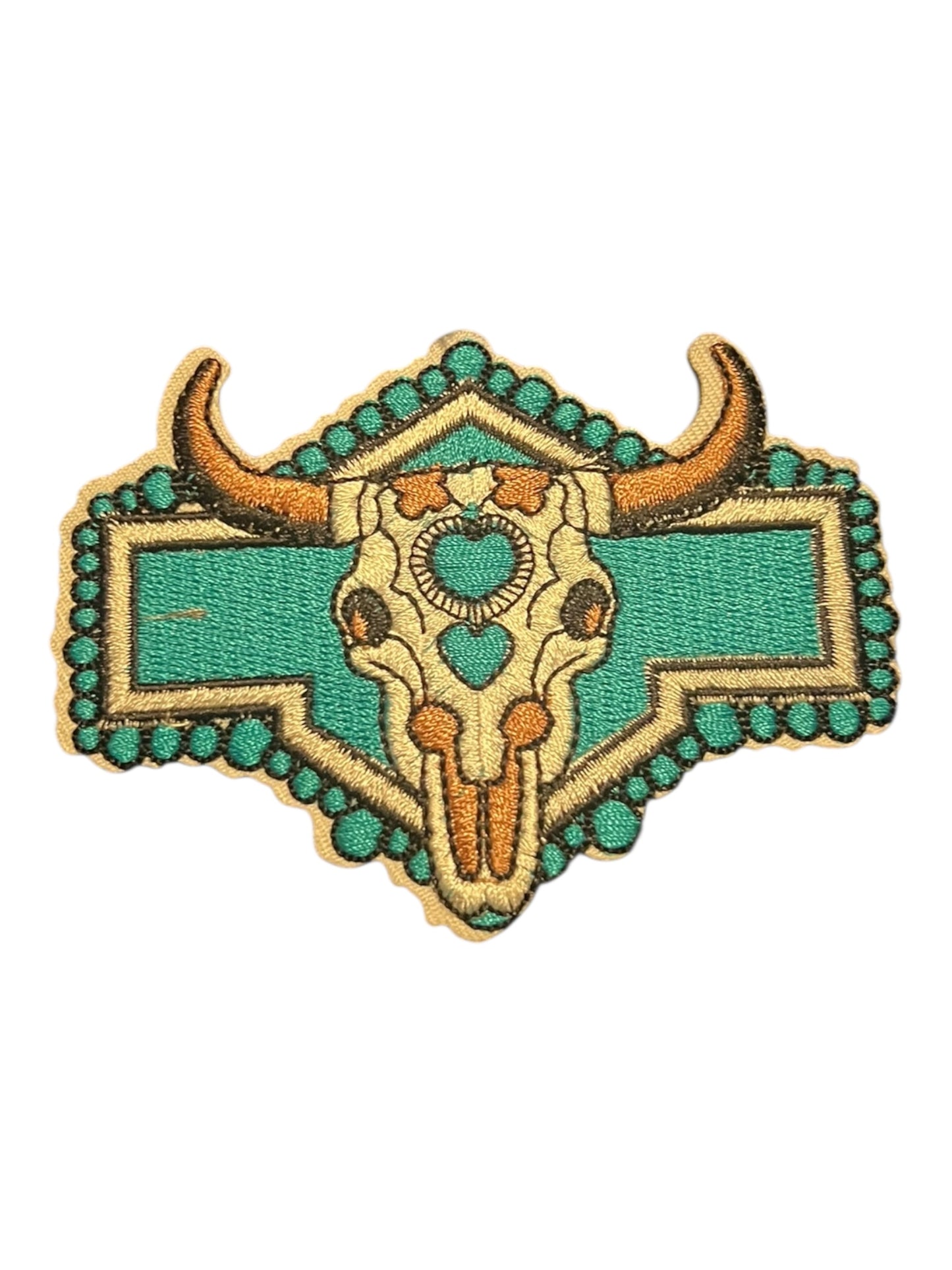 Turquoise steer skull