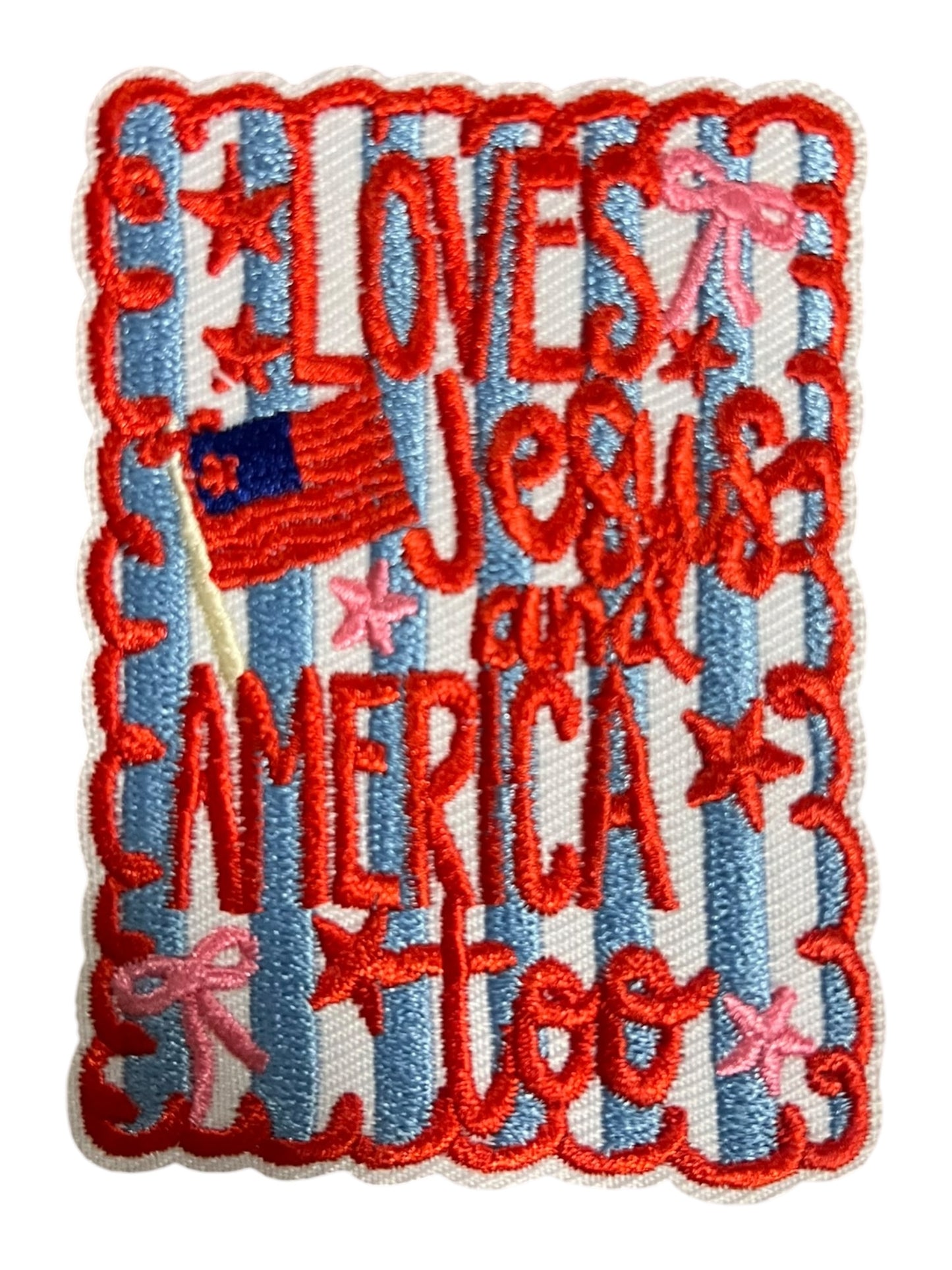 Loves Jesus and America too  striped