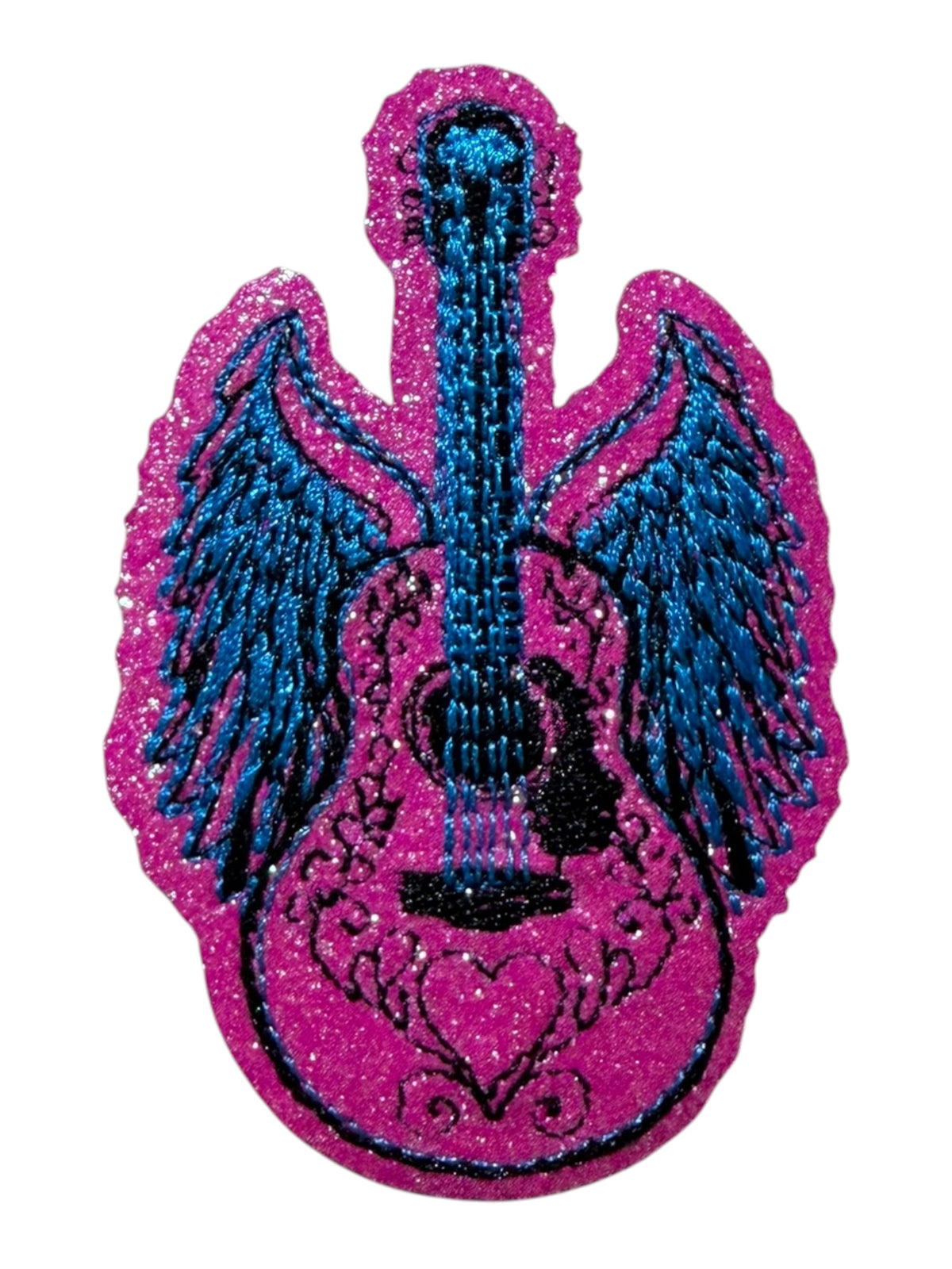 Pink glitter guitar