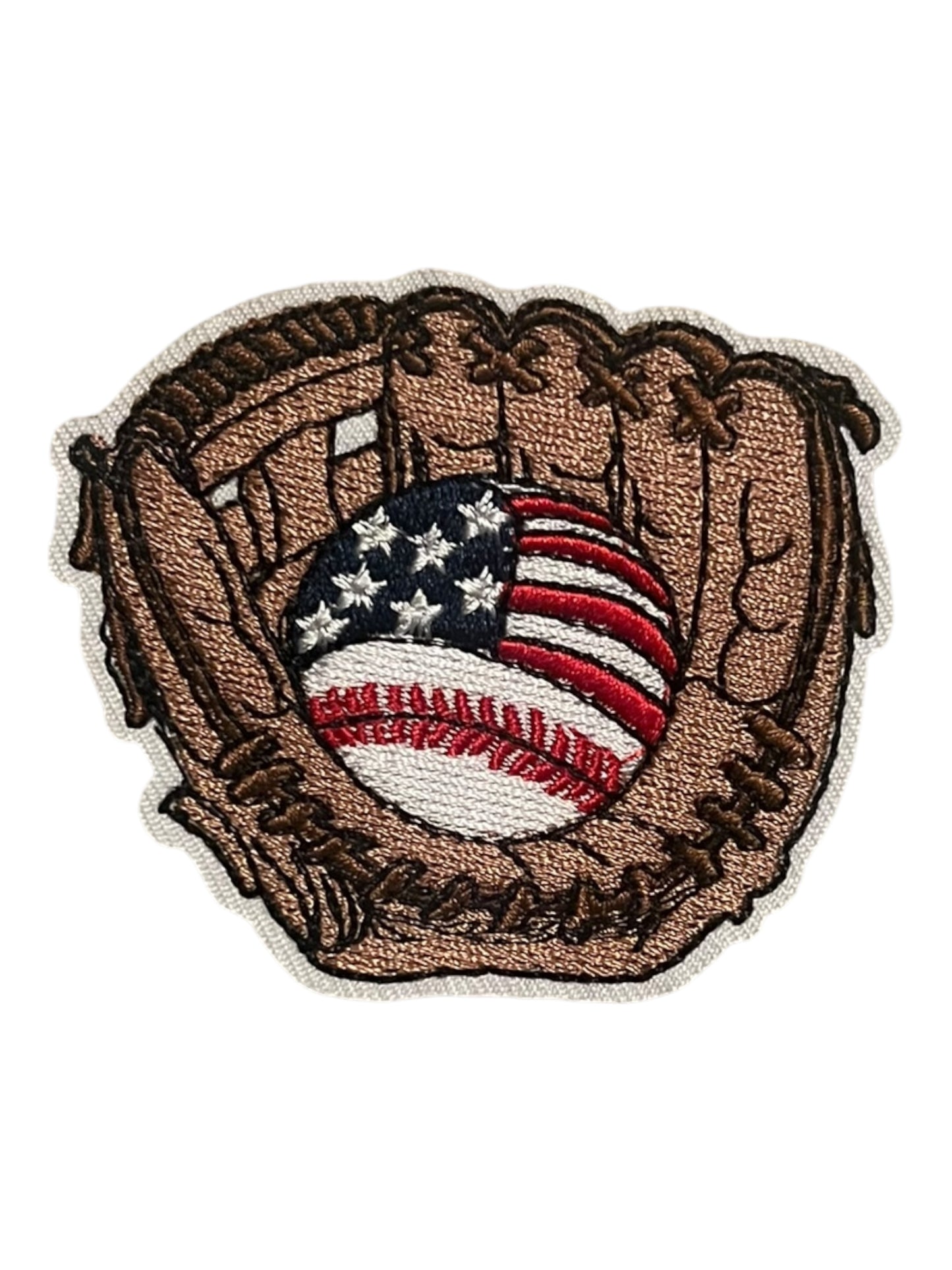 Baseball glove red  white blue