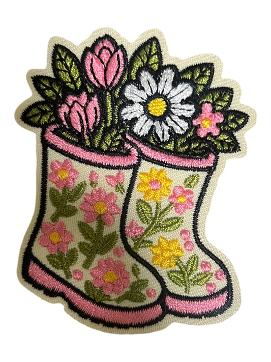 Flowery rubber boots