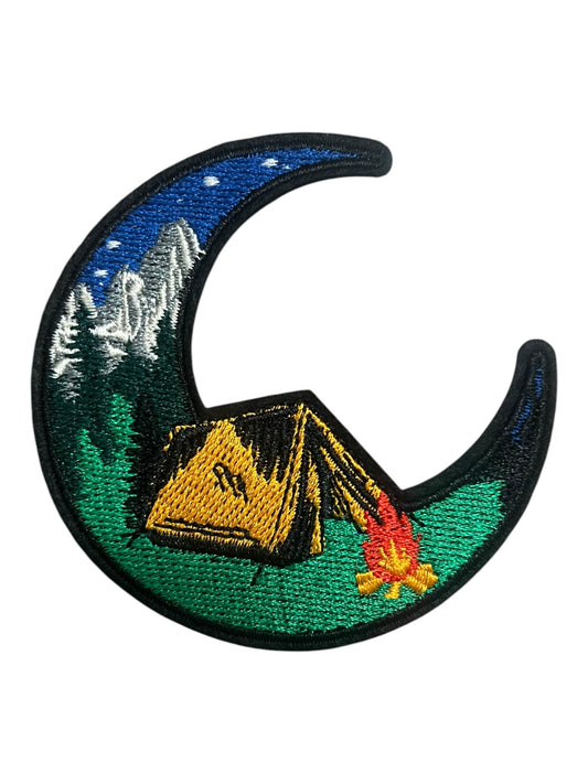 Moon with camping scene