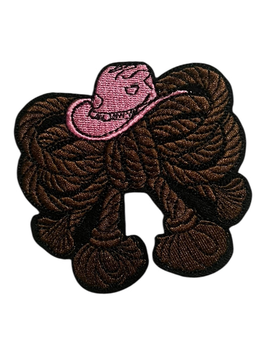 Brown Rope Knot with pink cowboy hat