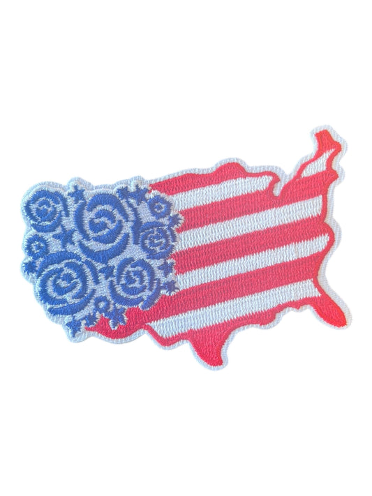 Red White USA with roses
