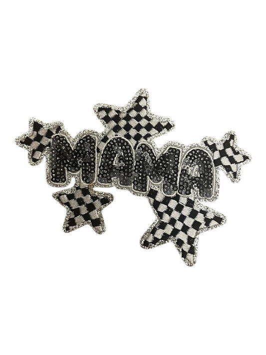Mama black and white checkered with sequins