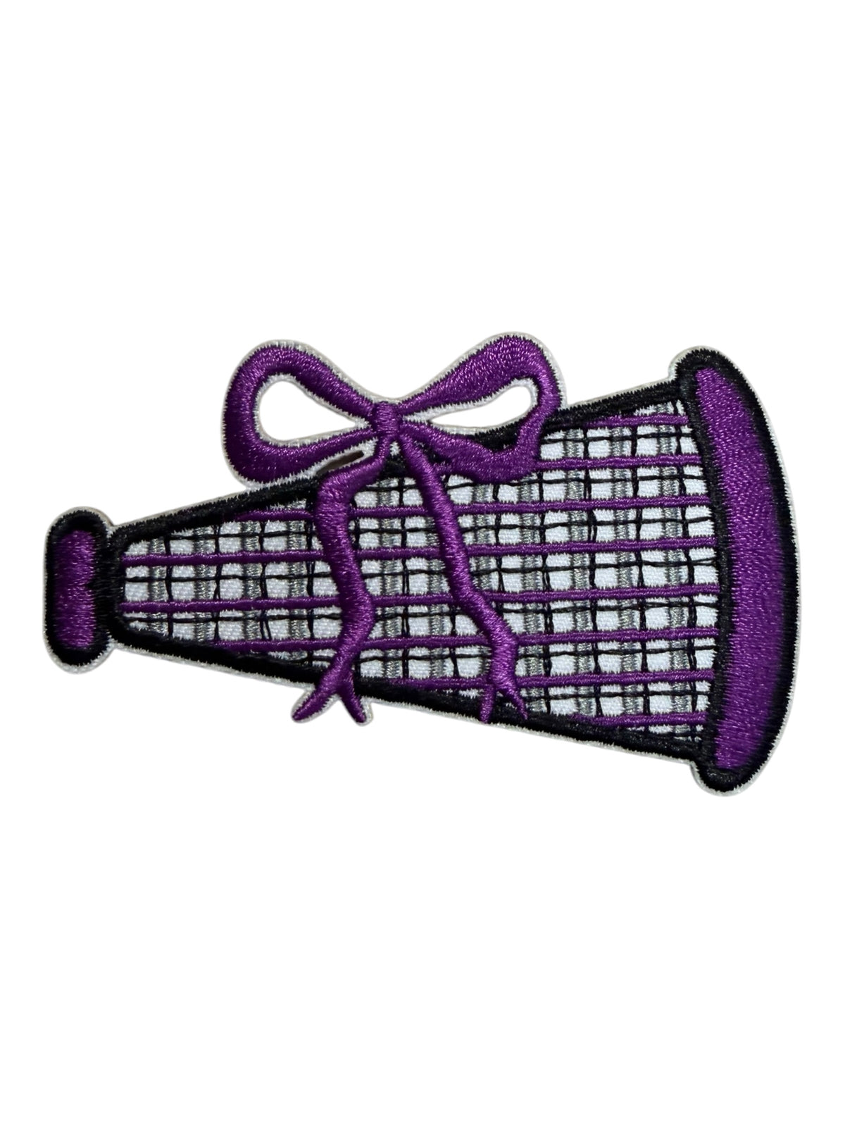 Purple  bow plaid  megaphone patch