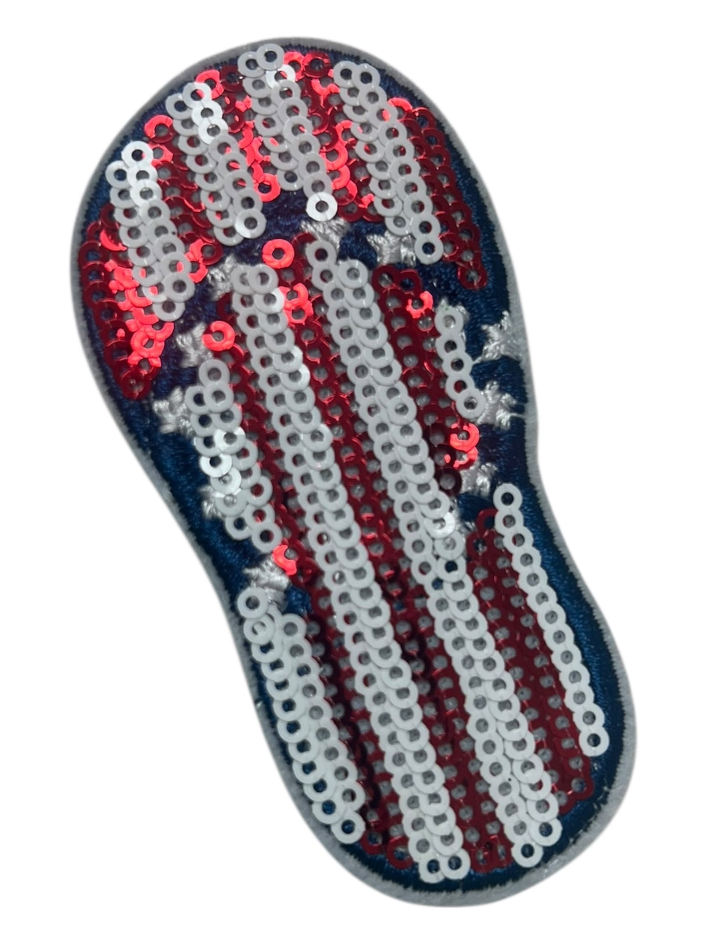 Sequined Red White Blue Flip Flop