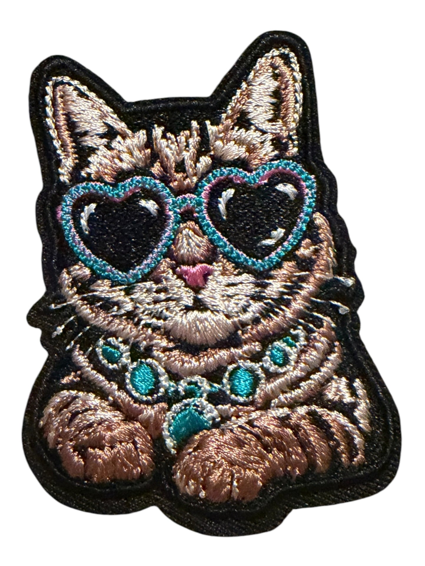 Cat with heart shape glasses