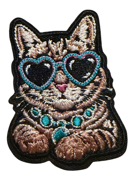 Cat with heart shape glasses