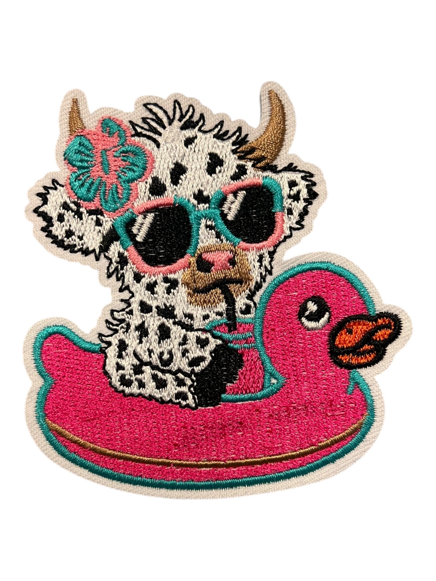 Cow flamingo float