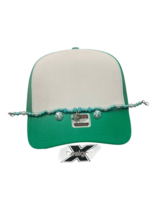 Pearl bead with shell charm Hat chain