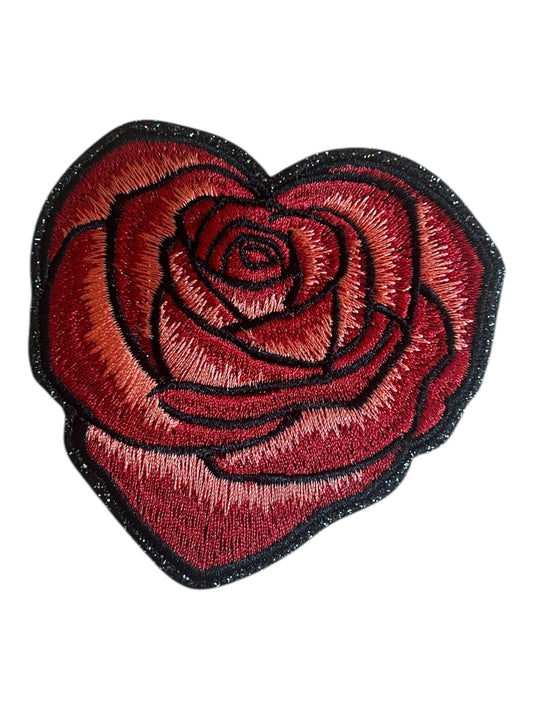 Rose red/coral heart shaped
