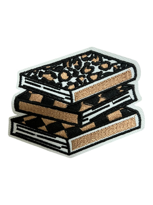 Stack of leopard books