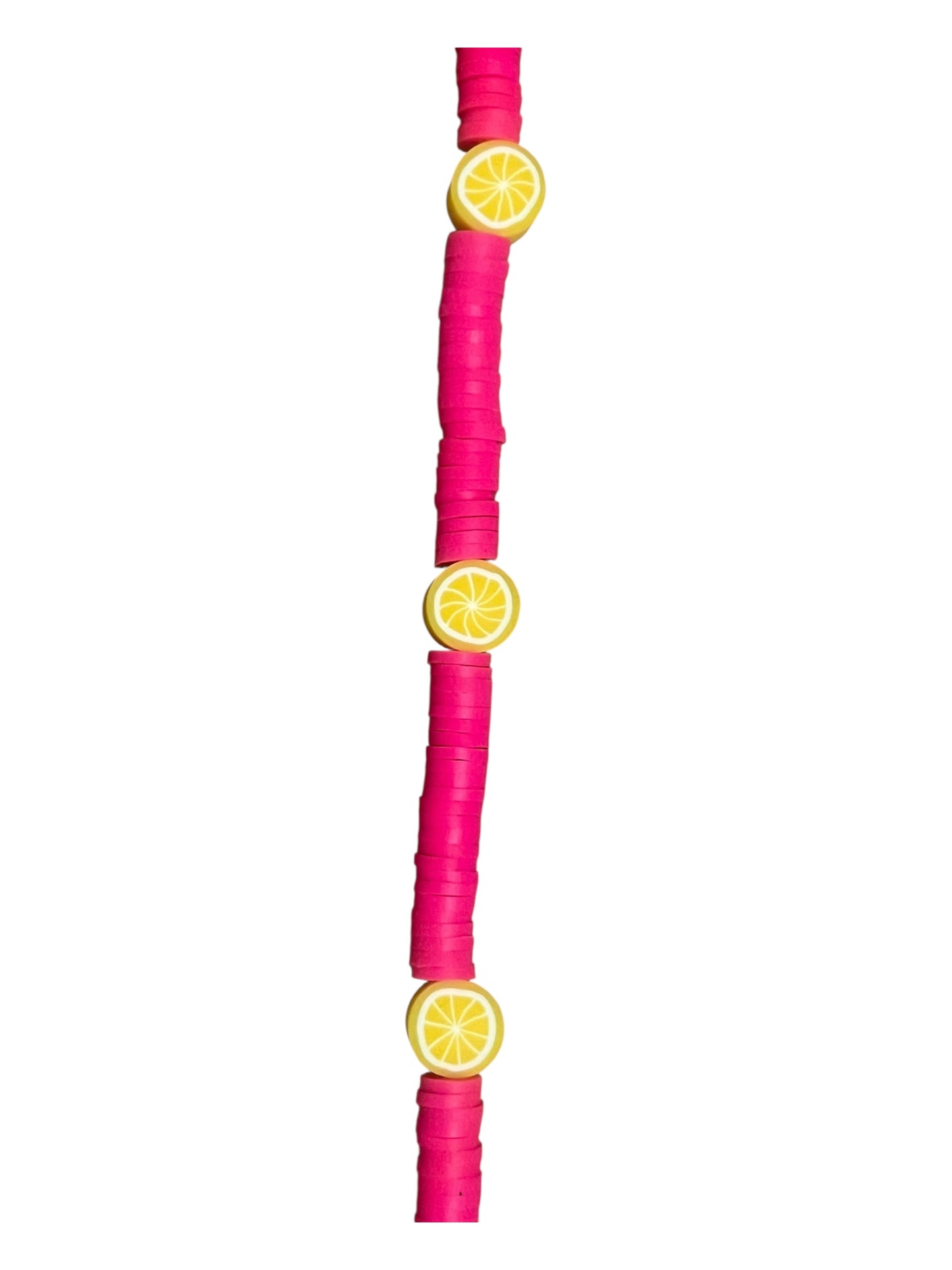 Hot Pink with lemon beads hat chain