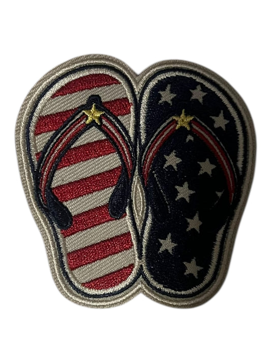 Red White Blue flip flops