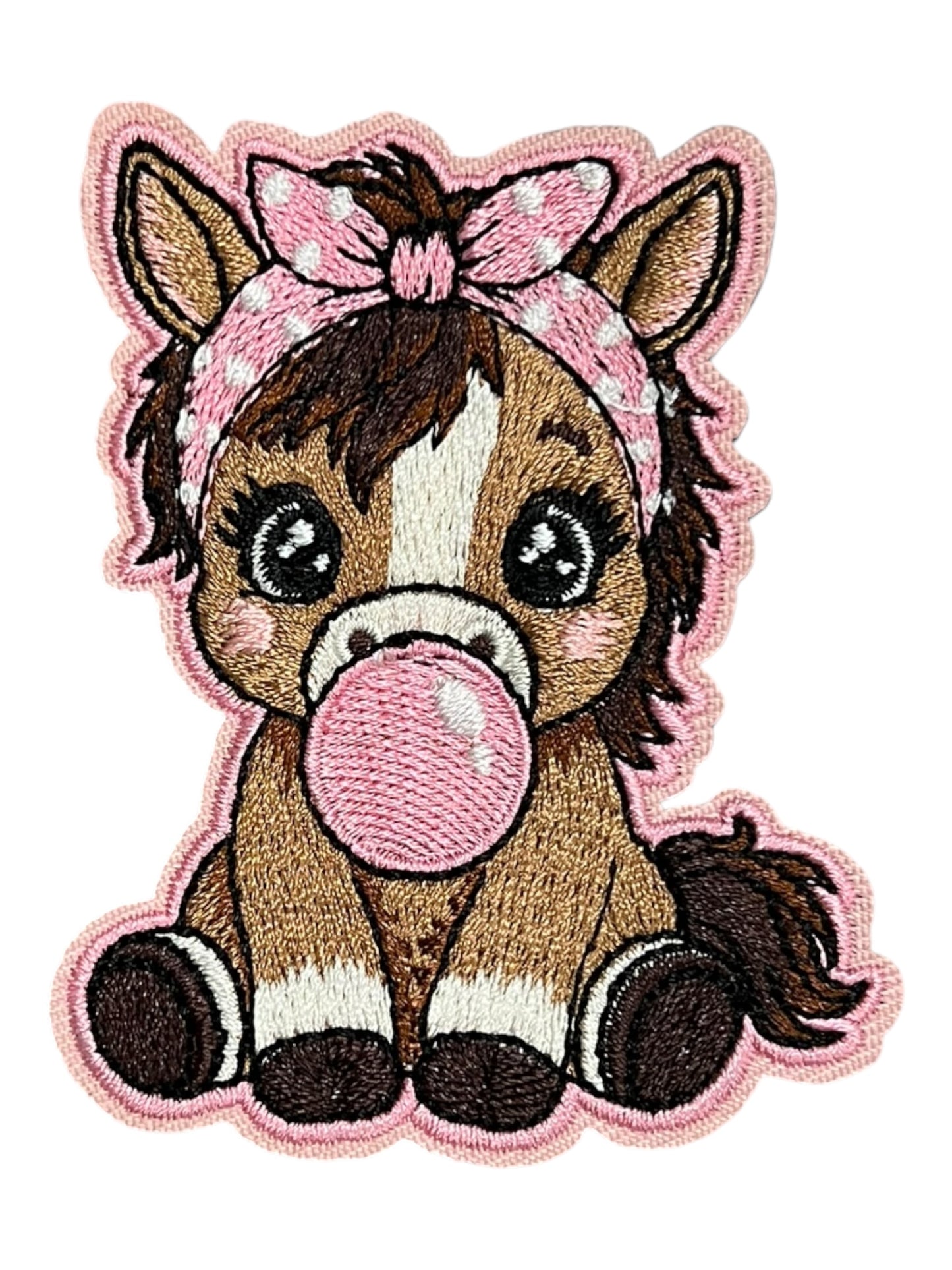 Baby horse with bubble pink bow