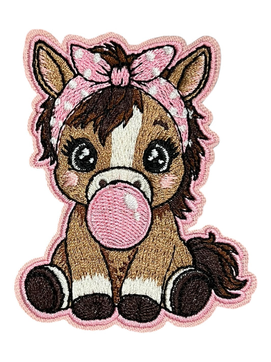 Baby horse with bubble pink bow