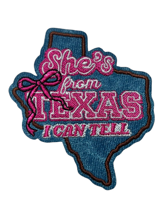 She’s from Texas I can tell denim/ pink