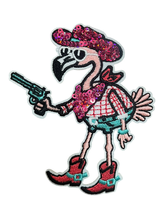 Western Flamingo with  sequins