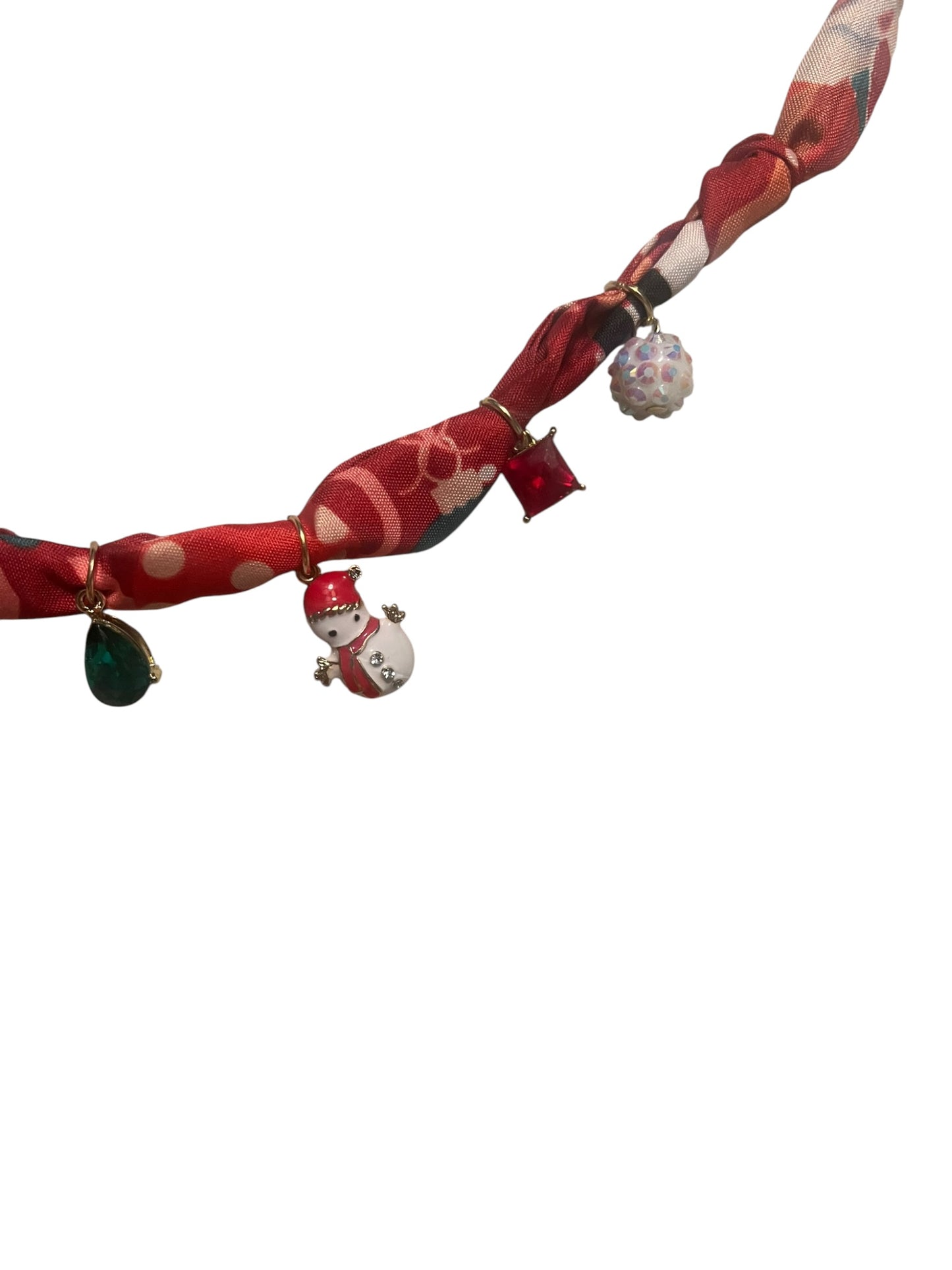 Christmas print hat chain with charms