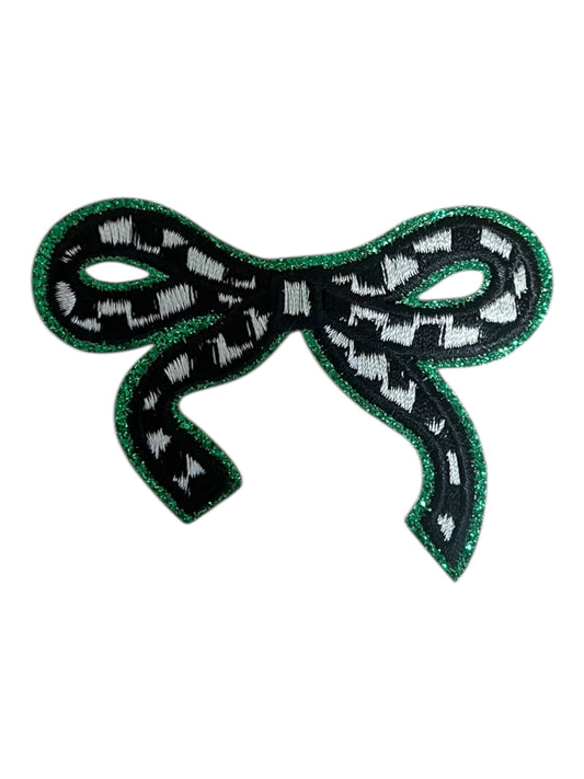 Checkered glitter bow knots