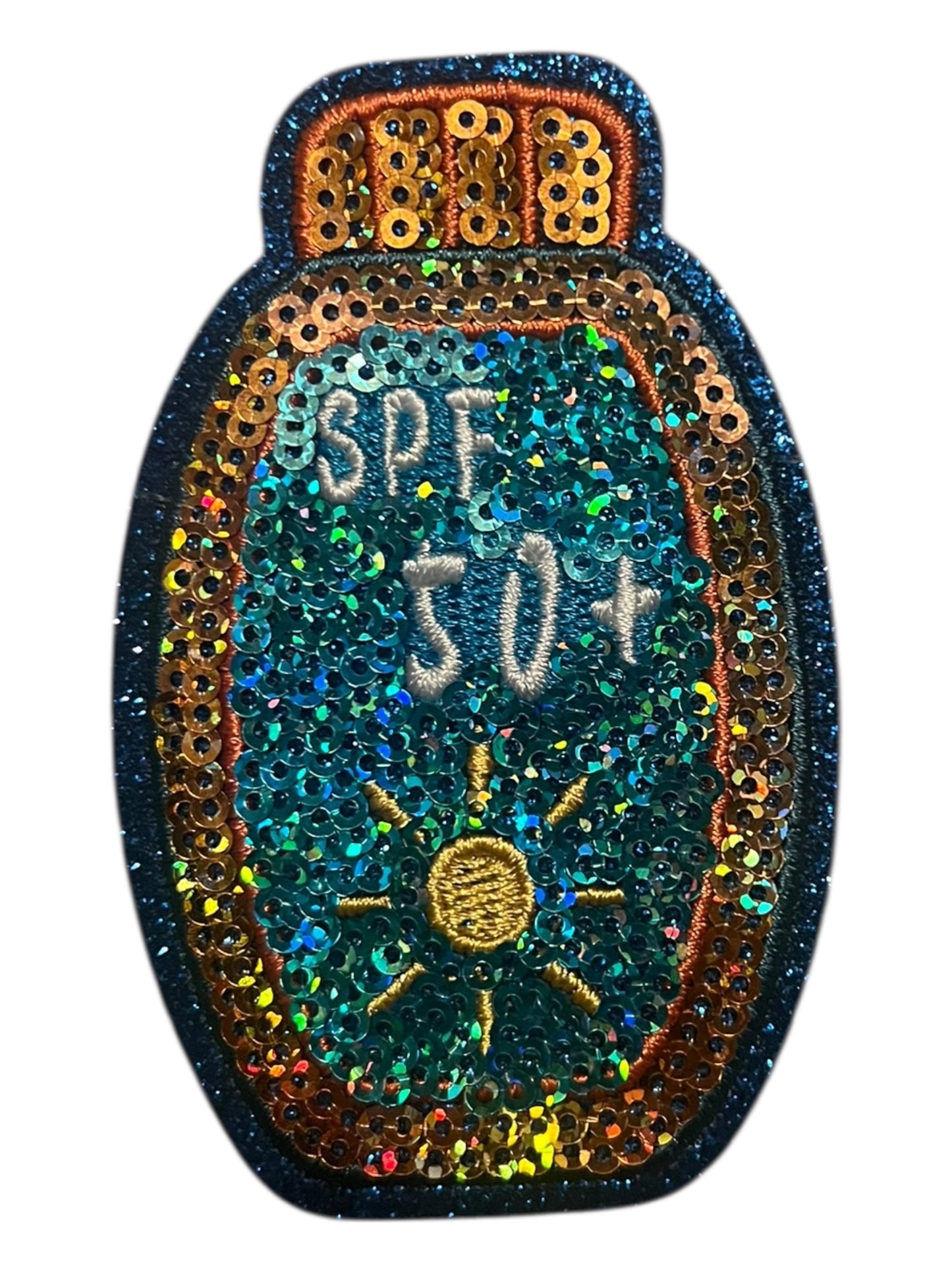 Sequin SPF sunscreen bottle