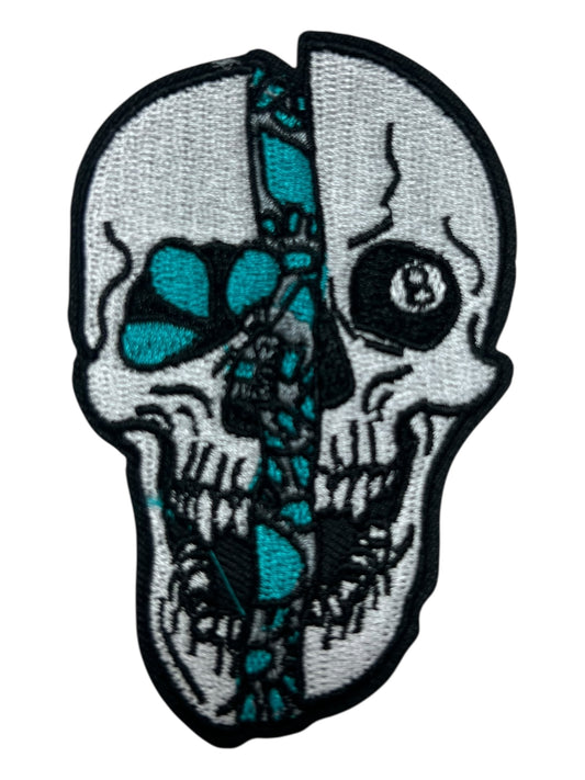 Turquoise skull 8 ball eye