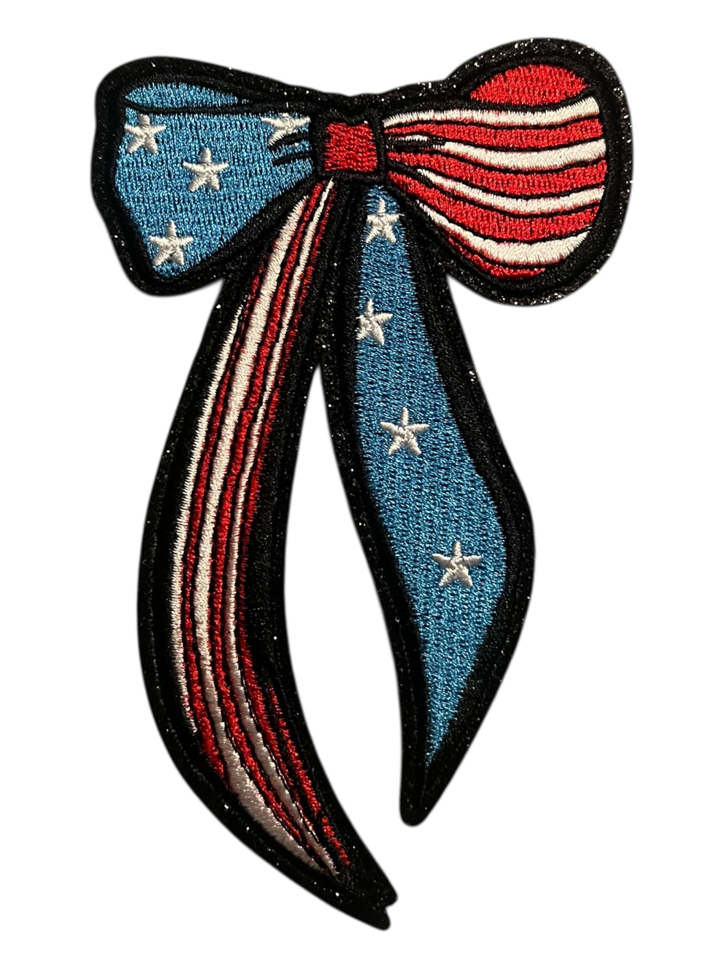 Red white and blue bow