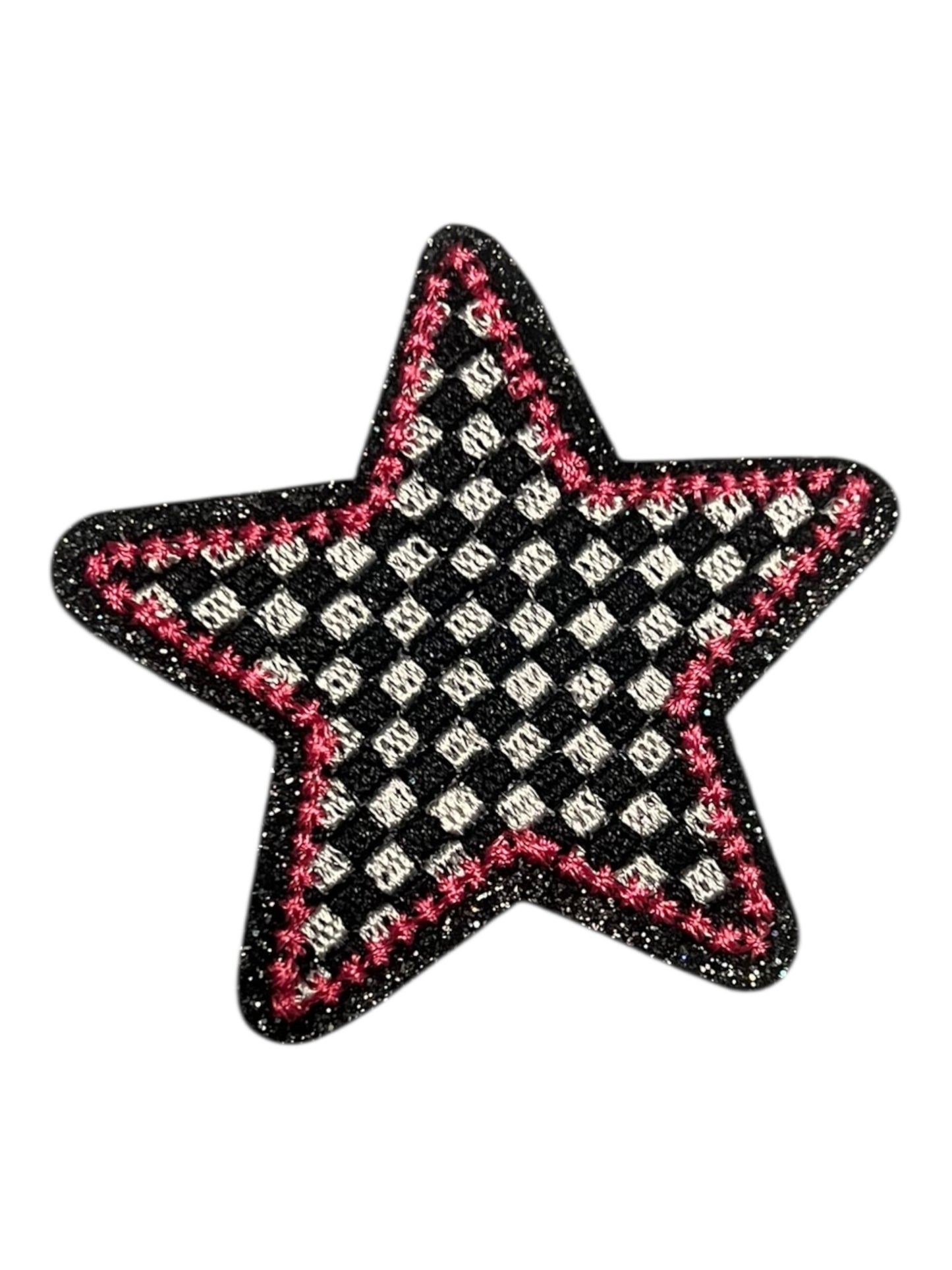 Black and white checkered star