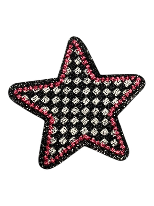 Black and white checkered star