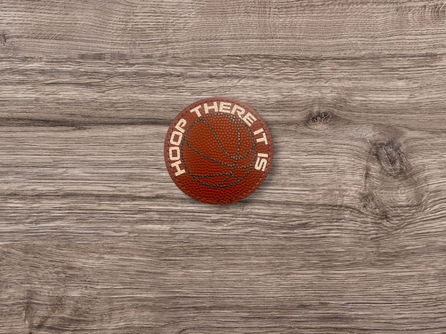 Basketball Hoop  there it is leatherette Iron on Patch