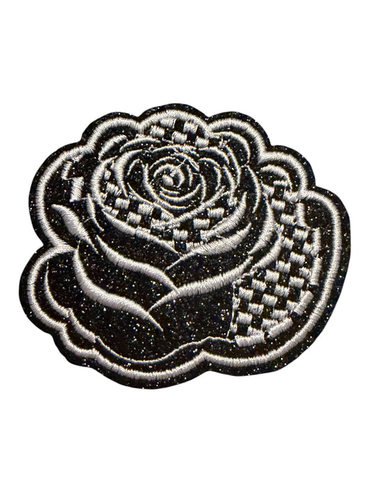 Black and white checkered rose
