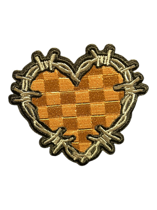 Checkered barbed wire  heart