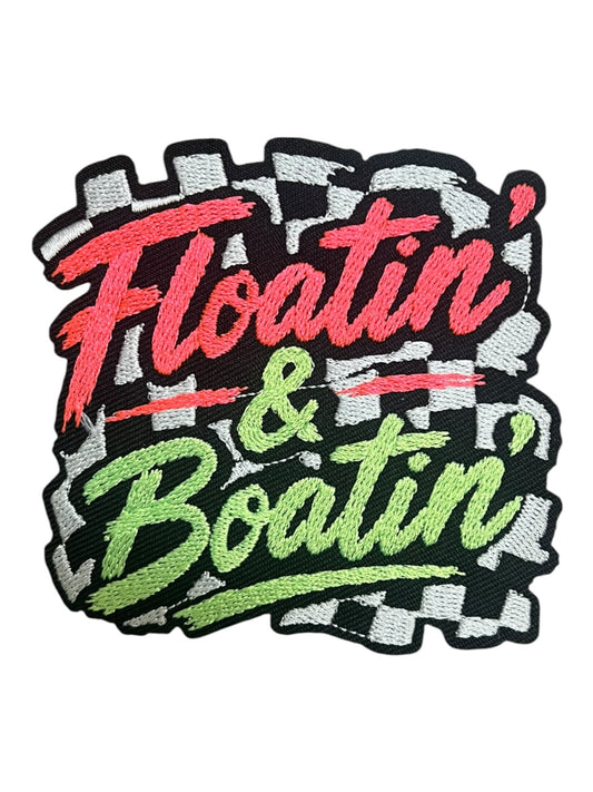 Floatin & Boatin black and white check