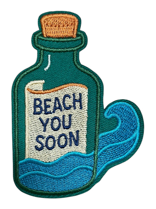 Corked bottle beach you soon