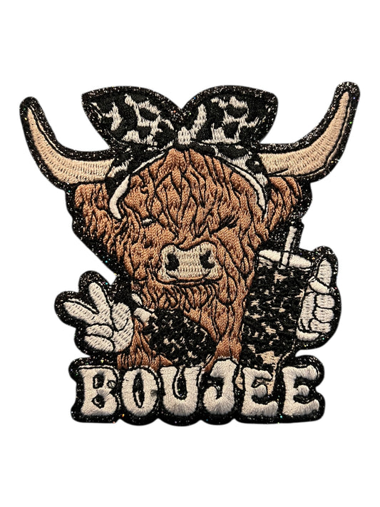 Boujee cow with drink tumbler