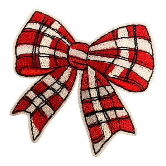 Christmas bow iron  on Patch