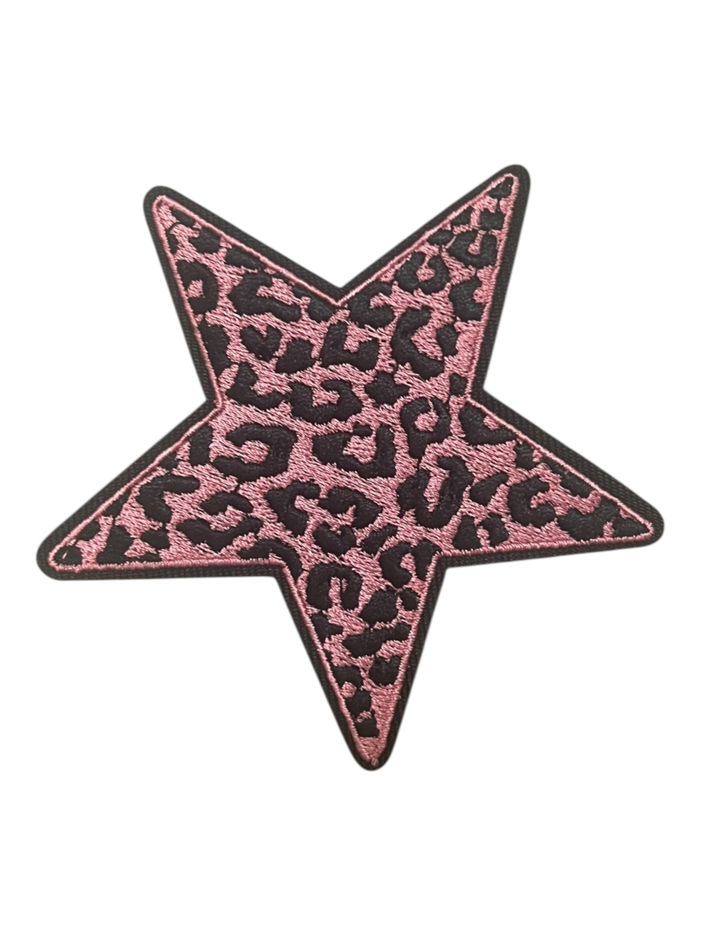 Dark pink animal print star  3.5” wide