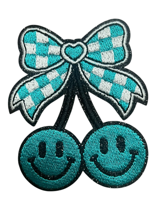 Smiley face cherries turquoise