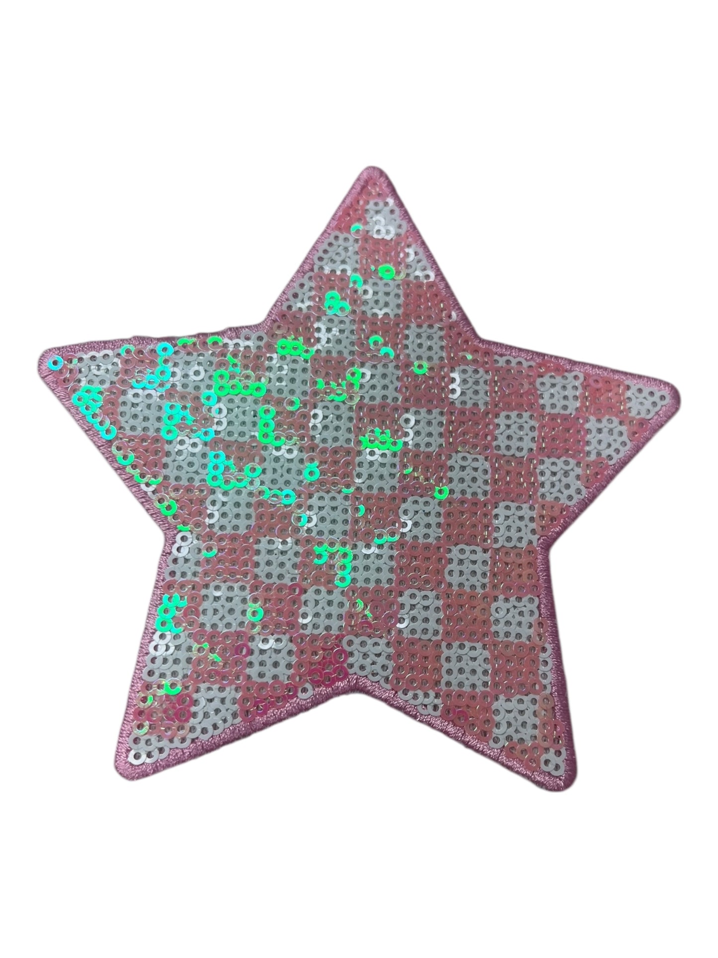 Light pink and White Checkered Star